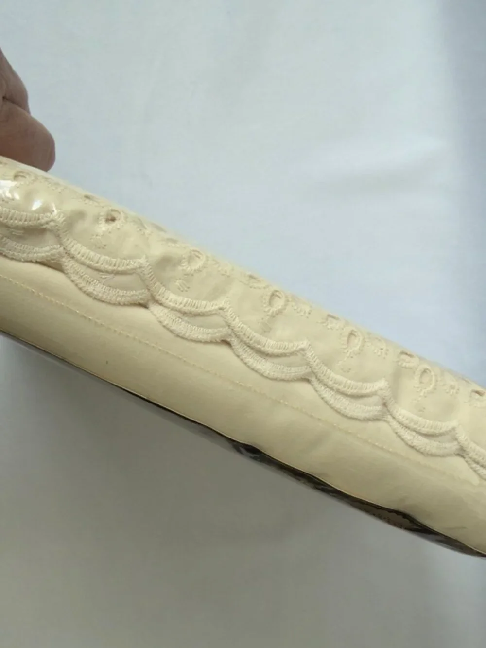Vtg 1985 Dan River Celanese Fortrel 3 PC Twin Sheet Set Deanna Beige Eyelet Lace